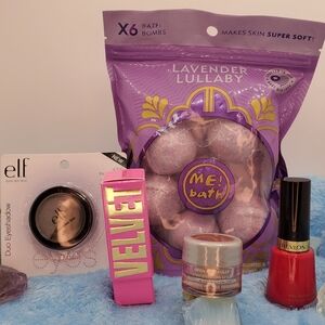 Jeffree Stars Velvet Trap Lip Stick/Bath Bombs/Elf Eye Shadow/shimmer